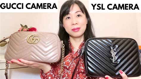 ysl mini lou camera bag vs gucci marmont|difference between ysl and gucci.